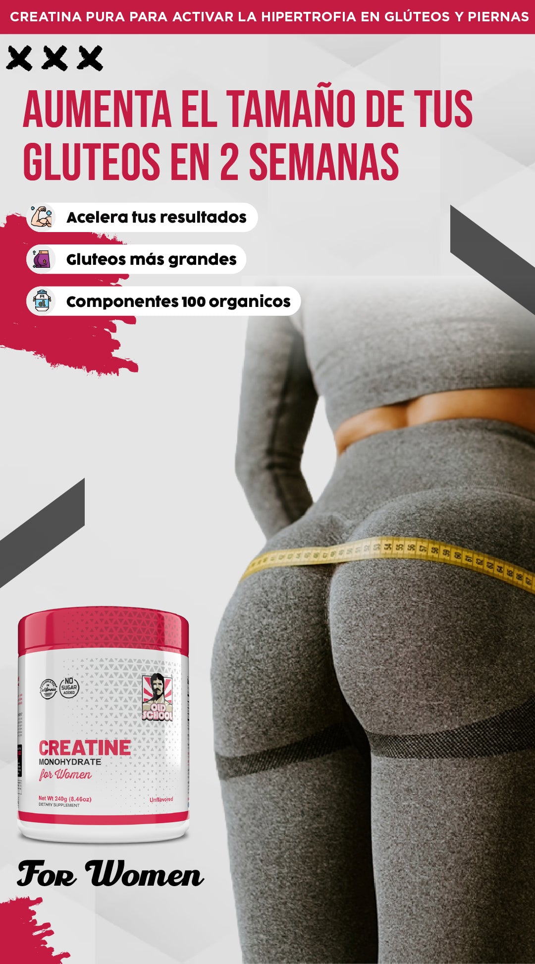 Creatine| Aumenta los glúteos en 2 semanas